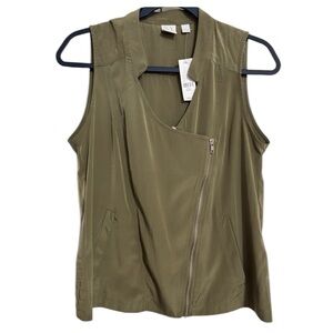 New York & Company Green Vest Zip Women’s Ladies Size Small